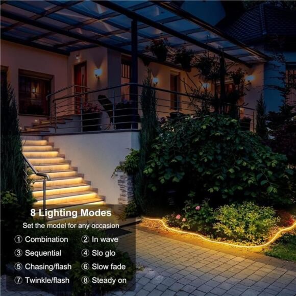 50Ft Solar Strip Lights Outdoor,Waterproof LED Light Strip Auto On/Off - Picture 4 of 8